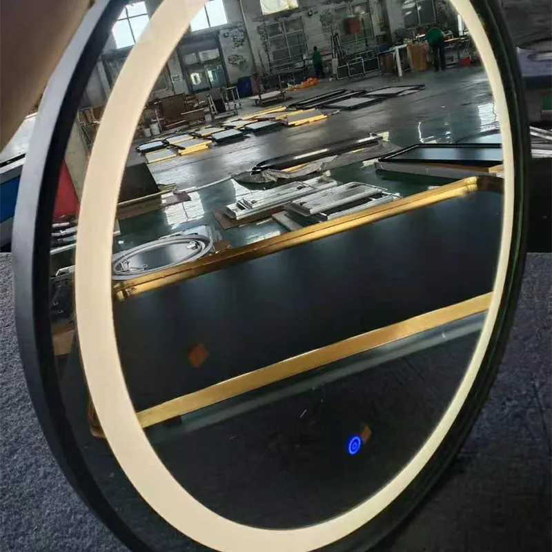 Aluminum Alloy Metal Frame Bathroom LED Smart Defogged High-End Five-Star Hotel Mirror